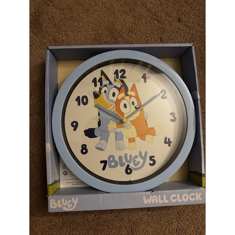 New In Box! Bluey Analog Wall Clock Kids Room Decor 10"
